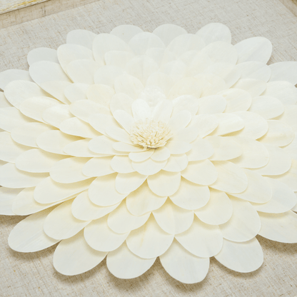 Handgefertigte Sola Paper - Kunst: Beige Leinen & Weißgold - Rahmen - Jemento