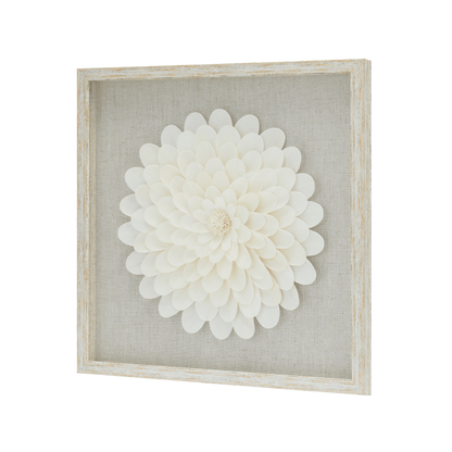Handgefertigte Sola Paper - Kunst: Beige Leinen & Weißgold - Rahmen - Jemento