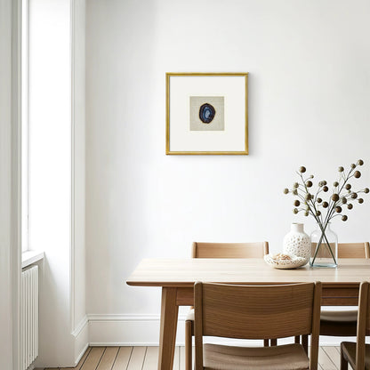 Luxuriöse Achat & Gold Komposition auf Naturleinen Wandkunst - Jemento