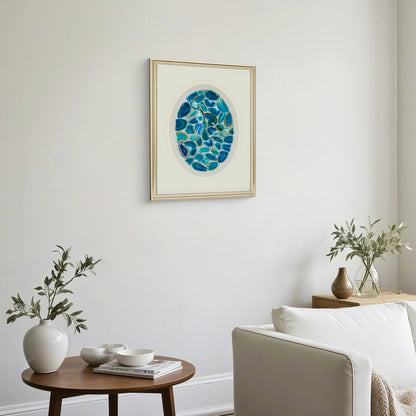 Meeresinspirierte Achat - Komposition auf Grauleinen Wandkunst - Jemento