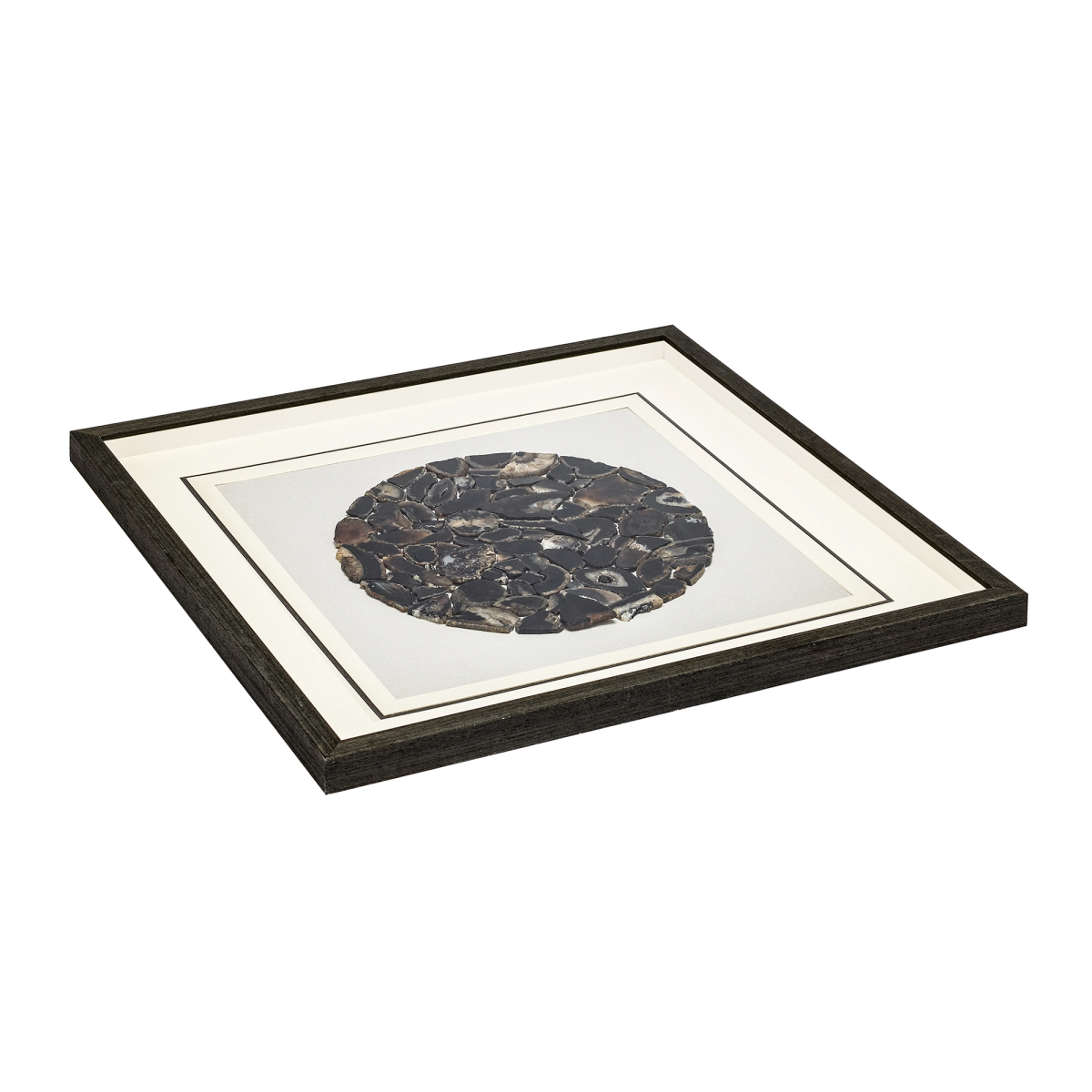 The Obsidian Grid: Framed Black Agate for Grounding & Energetic Protection - Jemento